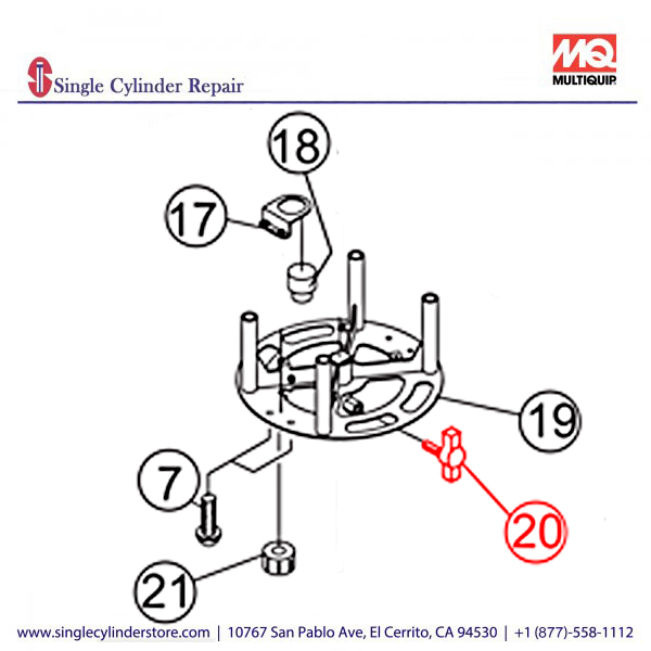 Multiquip E000065400 T-HANDLE KNOB