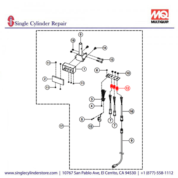 Multiquip E000072600 CABLE CLAMP