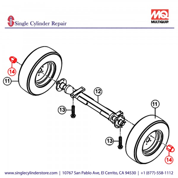 Multiquip E000188700 WHEEL NUT 1/2"