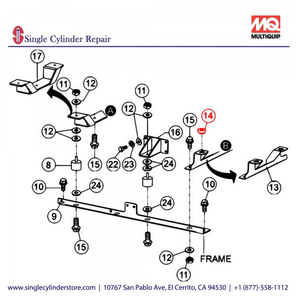 Multiquip E000208000 CUSHION, RADIATOR