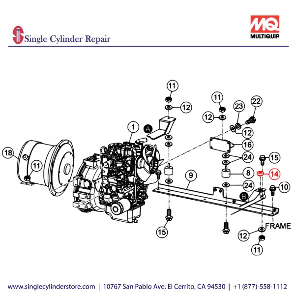 Multiquip E000208000 CUSHION, RADIATOR