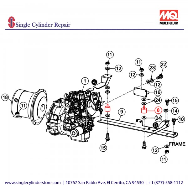 Multiquip E000215200 ANTI-VIBRATION RUBBER