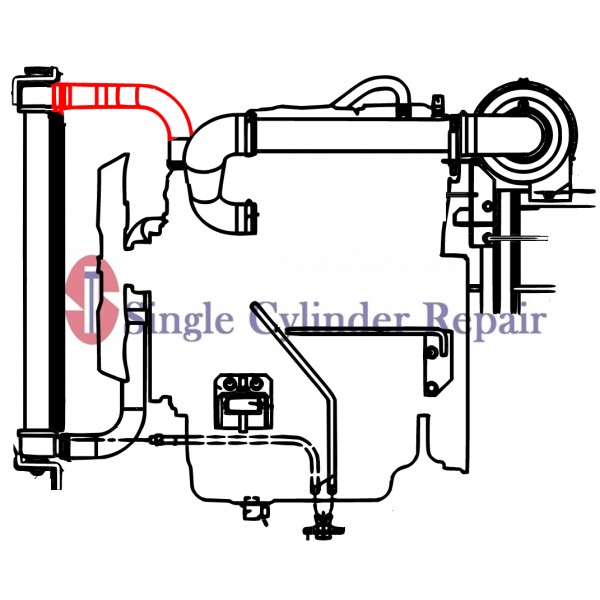 Multiquip E2311601203 Radiator Hose Upper, DIS185SSI4F (JP)