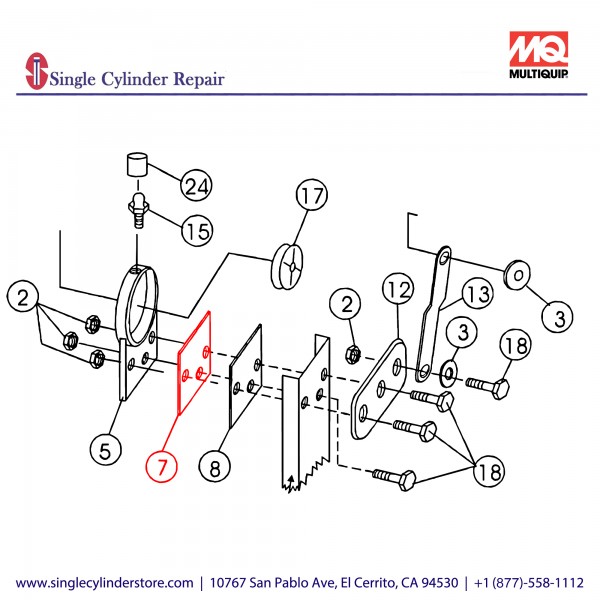 Multiquip EM200079 SHIM SPACER 55,60,61,66	