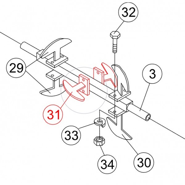 Multiquip EM514033 Paddle Arm Center