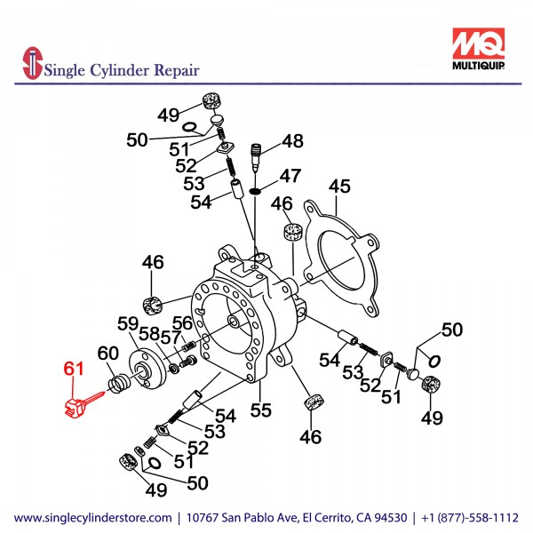 Multiquip H9T44078N2 Valve Release HBC-19