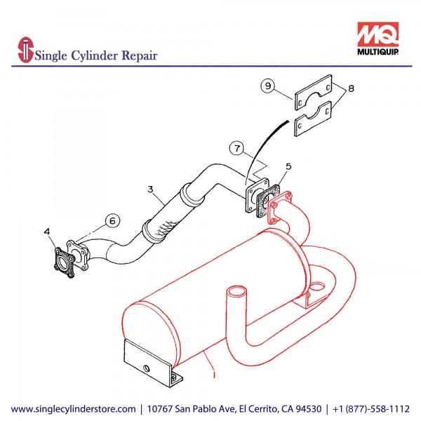 Multiquip M1330100803 Muffler Denyo