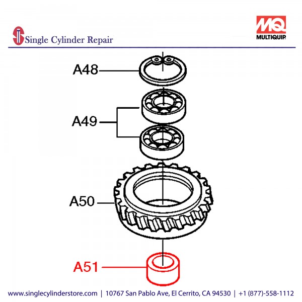 Multiquip M5T4329600 Collar No 2 (Clutch) 15.5mm MB-25