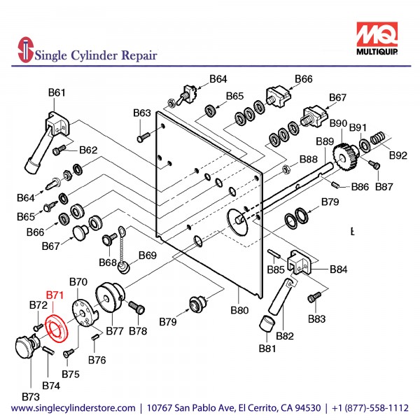 Multiquip M5T4334200 Plate Angle Dial MB-25 