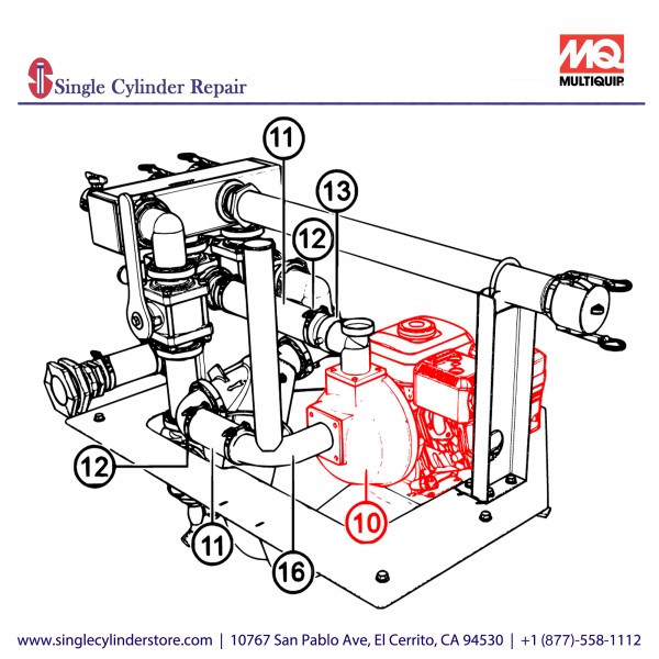 Multiquip QP205SHLF Pump, QP205SH Less Frame