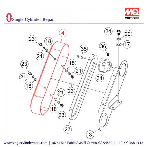 Multiquip TP100067 Belt Guard TP24