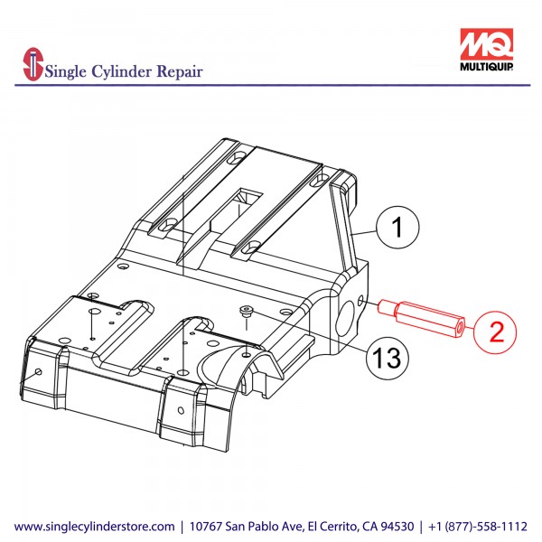 Multiquip TP100068 blade guard shaft