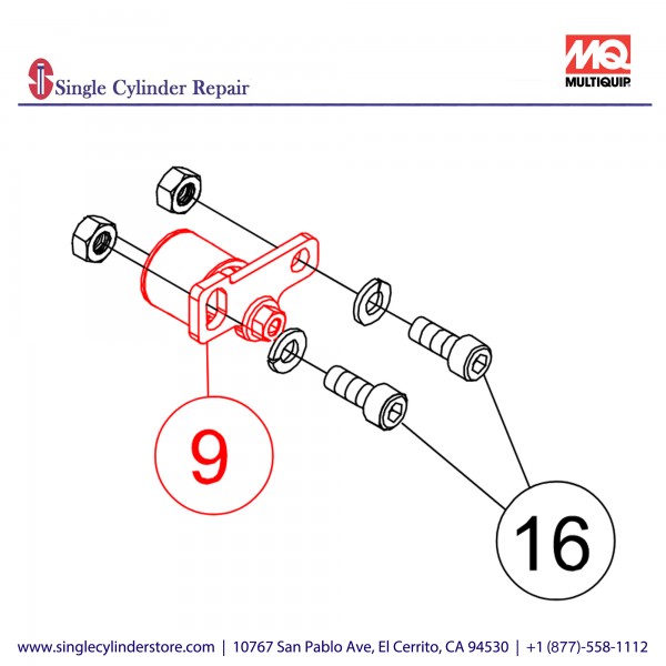 Multiquip TP100105 Flat Roller Assembly Set