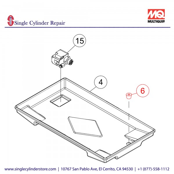 Multiquip TP110022 Plug for Water Tray