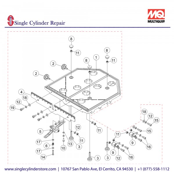 Multiquip TP110023 Cutting Table Assy