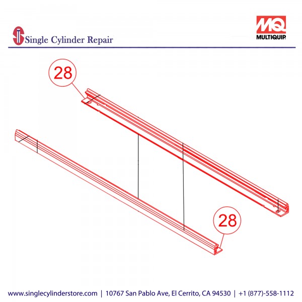 Multiquip TP110033 848I Left/Right Rail 2 TP24X