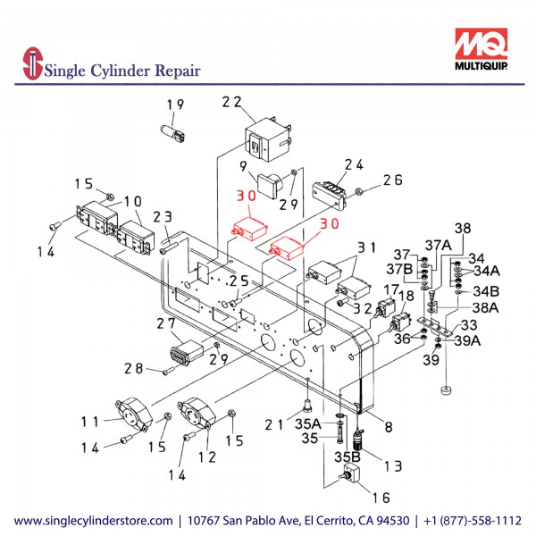 Multiquip Y0601871848 Circuit breaker, GAC6HR (JP)