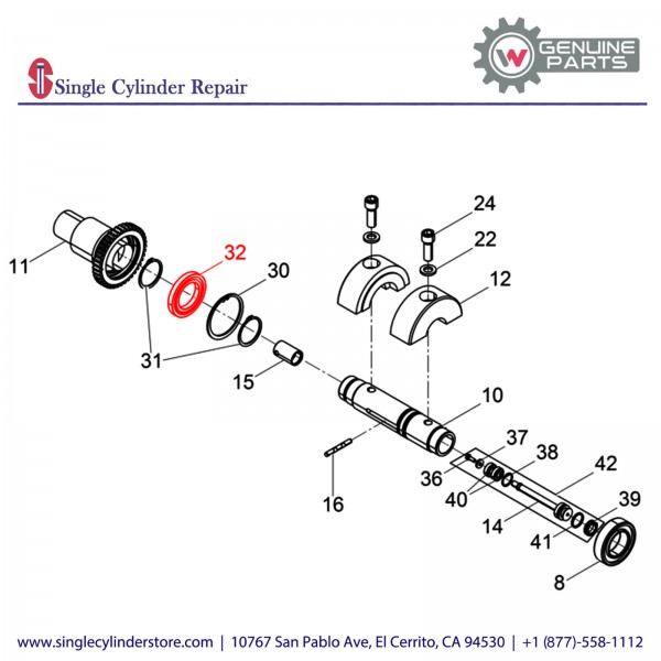 Wacker 5000220133 Grooved Ball Bearing