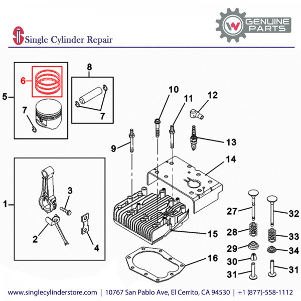 Wacker 5000030329 Set Piston Rings Standard