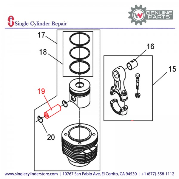 Wacker 5000034369 Pin Piston Mount