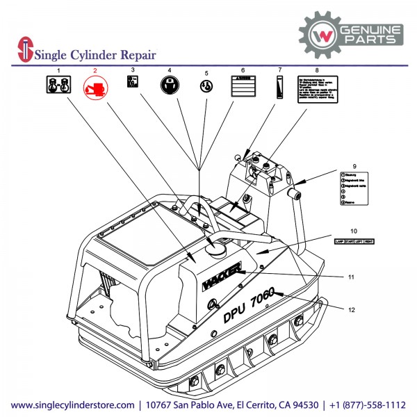 Wacker 5000045763 LABEL-OIL FILL COVER