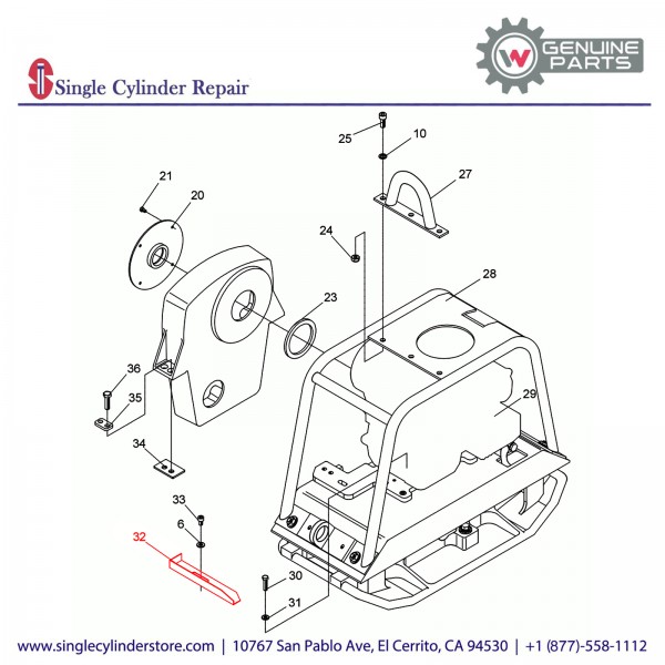 Wacker 5000066523 CHANNEL-ENGINE OIL RUNOFF