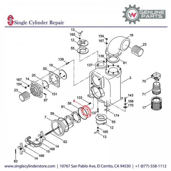 Wacker 5000072349 INSERT PUMP VOLUTE