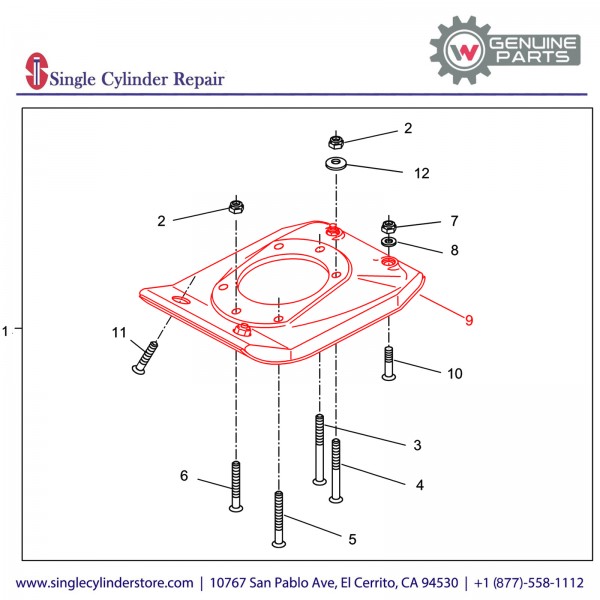 Wacker 5000072985 PLATE BOTTOM 8 WIDE, PAINTED 