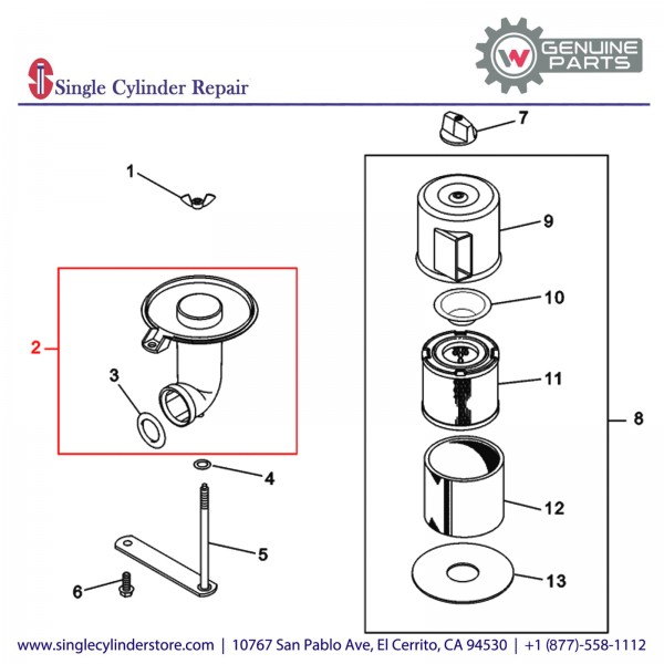 Wacker 5000075207 PIPE AIR CLEANER SUPPORT