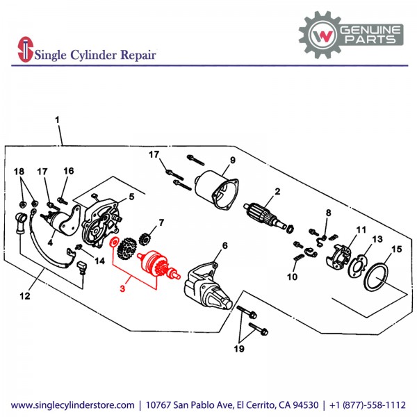 Wacker 5000075891 CLUTCH CPT, STARTER MOTOR