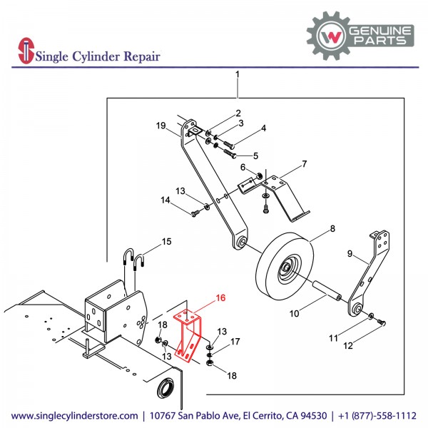 Wacker 5000076071 BRACKET WHEEL SUPPORT