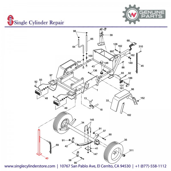 Wacker 5000077700 SHAFT TRAILER STABILIZER