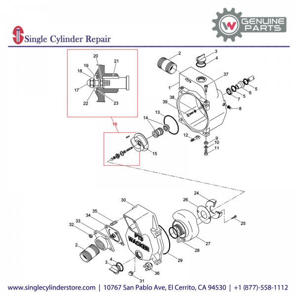 Wacker 5000077812 KIT IMPELLER MOUNTING