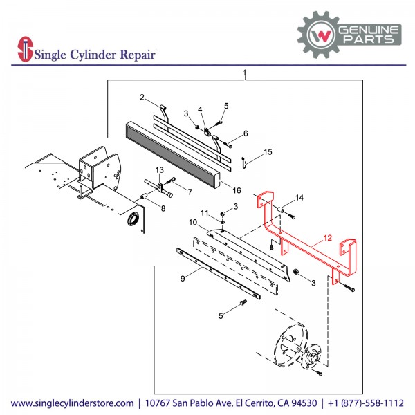 Wacker 5000079552 MOUNT ROLLER SUPPORT