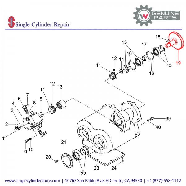 Wacker 5000079790 GEAR PINION, EXCITER