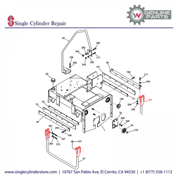 Wacker 5000080150 STAND ROLLER SUPPORT