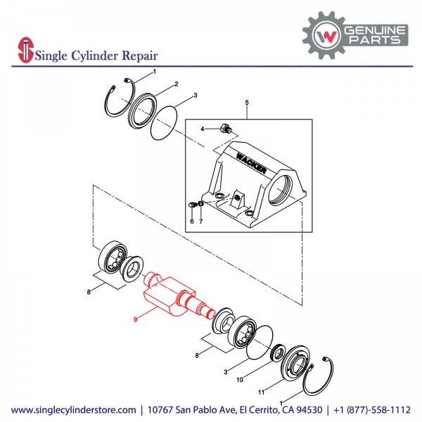 Wacker 5000080611 EXCITER SHAFT