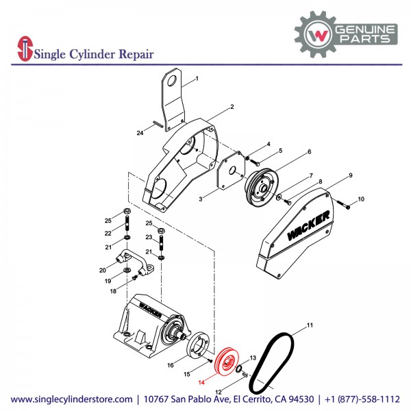 Wacker 5000080613 PULLEY MACHINED