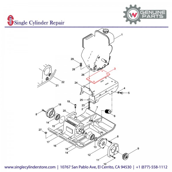 Wacker 5000080669 SPACER ENGINE