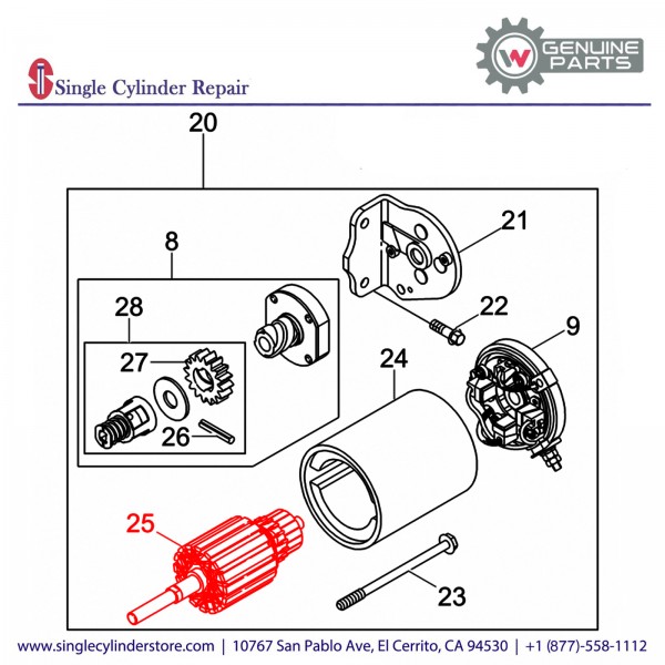 Wacker 5000080891 ROTOR STARTER, ASSEMBLY