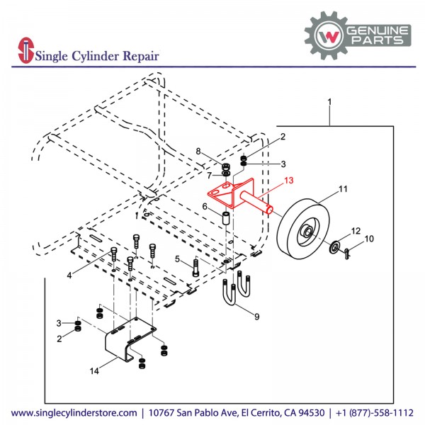 Wacker 5000081091 BRACKET WHEEL MOUNT