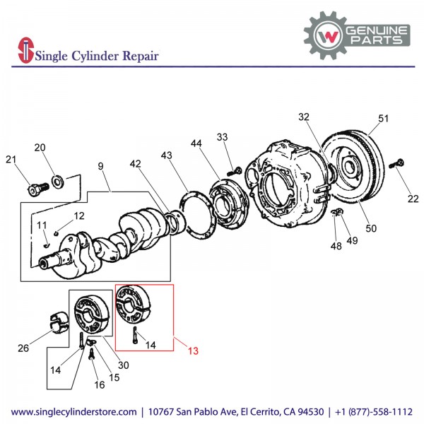 Wacker 5000082327 SUPPORT FLYWHEEL SIDE MID