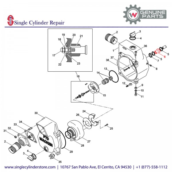 Wacker 5000083797 SLEEVE ENGINE SHAFT