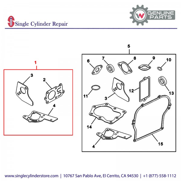 Wacker 5000084042 KIT CARBURETOR GASKET