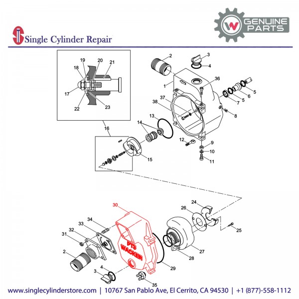 Wacker 5000085707 KIT PUMP COVER