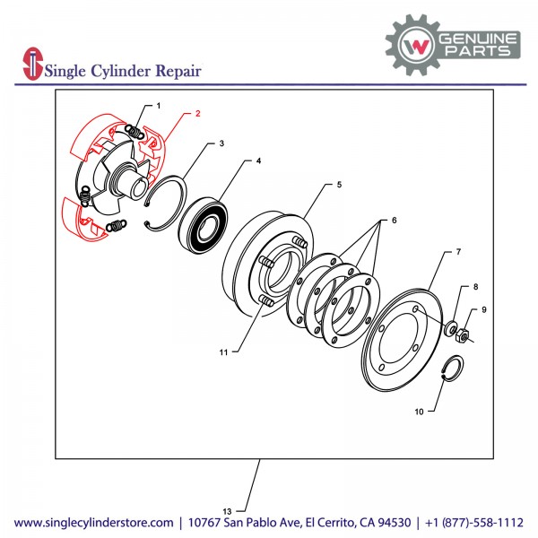 Wacker 5000086230 SHOE CLUTCH CENTRIFUGAL