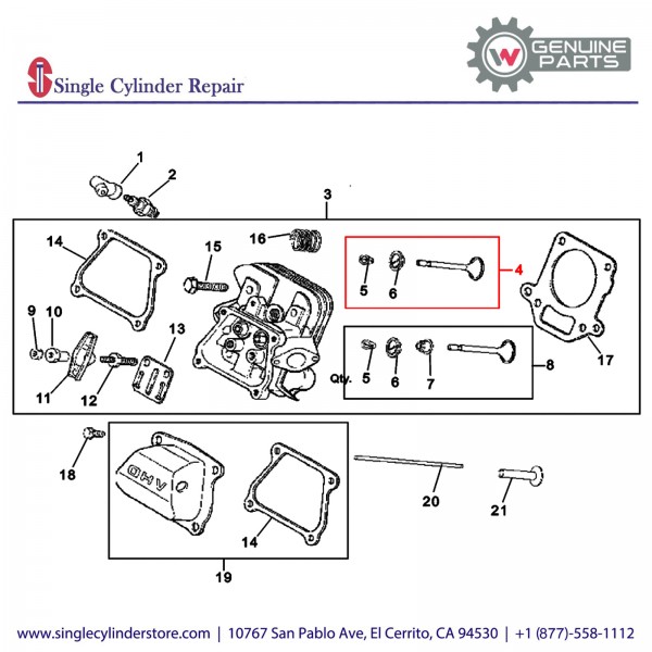 Wacker 5000086847 VALVE EXHAUST