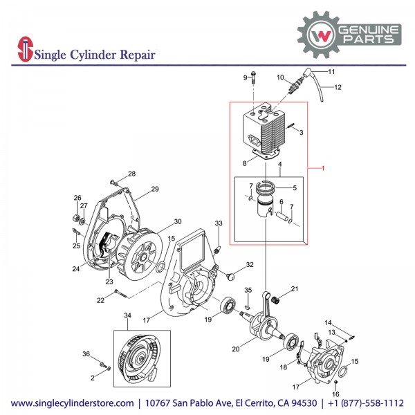 Wacker 5000099336 Cylinder with piston 