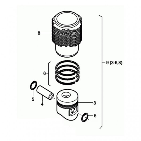 Wacker 5000104345 Cylinder with piston