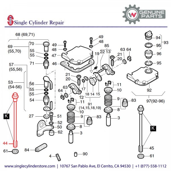 Wacker 5000104363 BOLT-CYLINDER HEAD